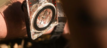 a person holding a watch